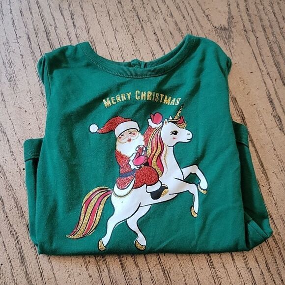 18 month long sleeve onsie Merry Xmas NWOT 💚❤ - Picture 7 of 7